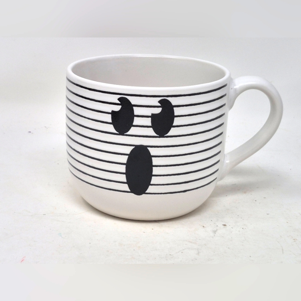 Ghost Face Striped Ceramic Mug
